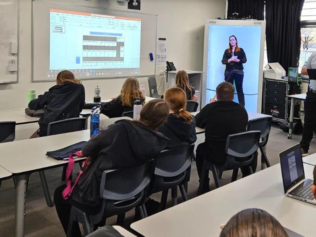 Holobox in use at Moranbah State High School. Photo: Michelle Pole