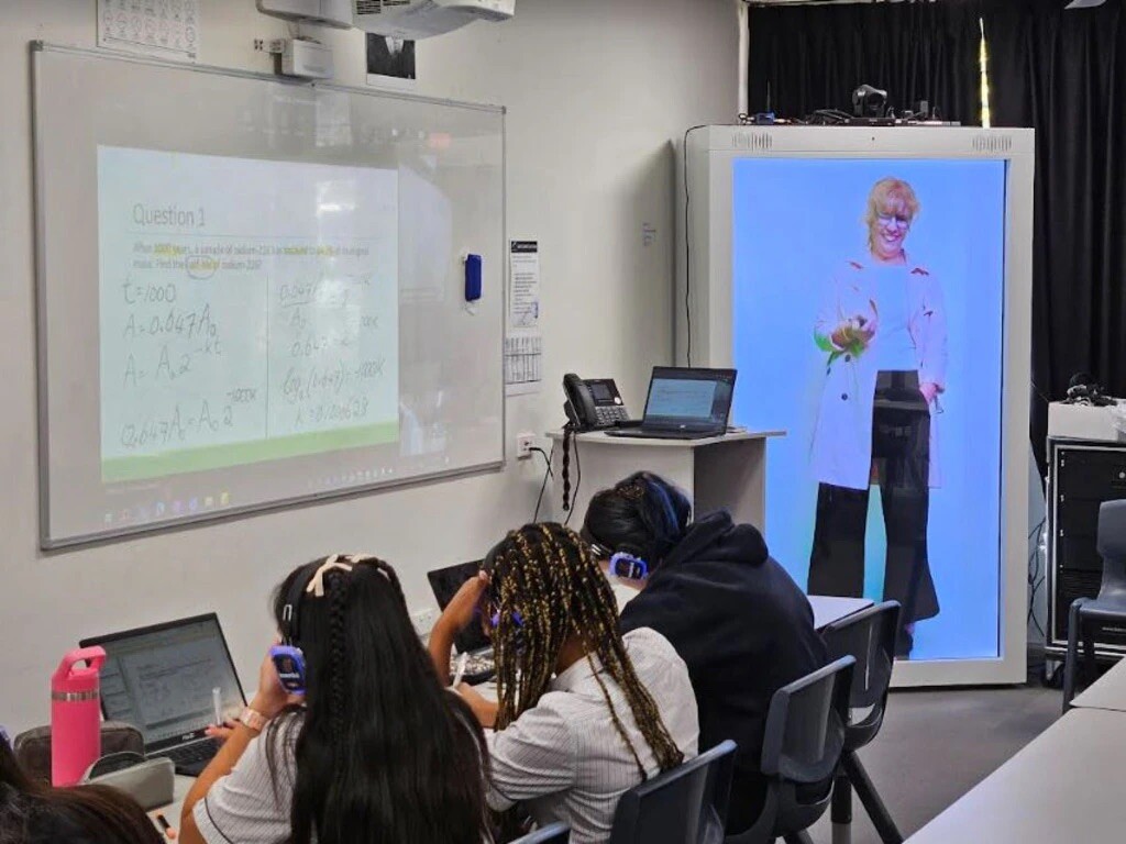 Holobox in use at Moranbah State High School. Photo: Michelle Pole